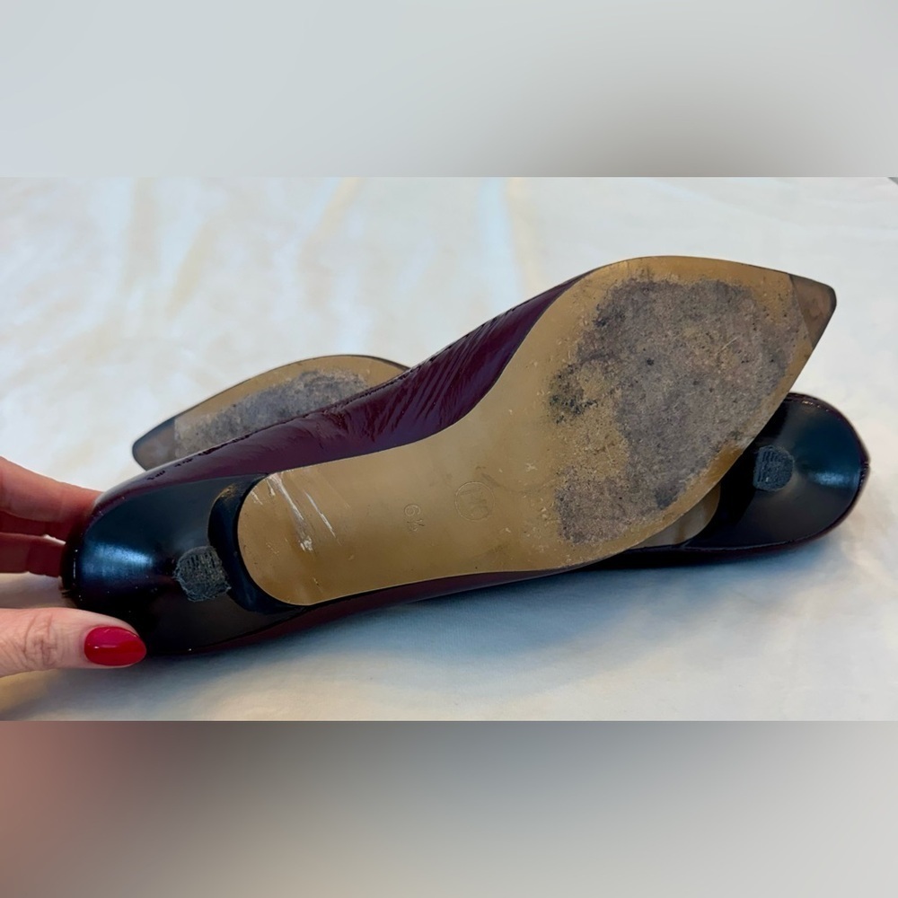 Peter Kaiser Patent Burgundy Kitten Heel Pump with Bow Detail, sz 9 (UK 6.5) - Picture 10 of 14